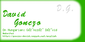 david gonczo business card